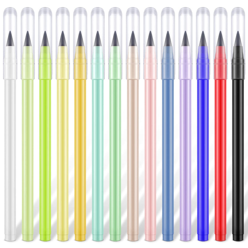  [AUSTRALIA] - 14 Pieces Everlasting Pencil Inkless with Eraser Pencil Erasable Portable Eternal Pencil Reusable Pencil for Writing Drawing Students Home Office School Supplies