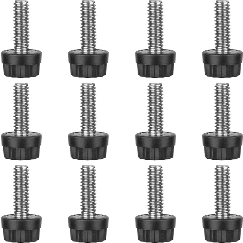  [AUSTRALIA] - Adjustable Furniture Levelers Screw Stainless Steel Screw Leveling Feet 1/4" Threaded Screw Table Levelers Chair Levelers Furniture Feet for Table Chair Cabinet Patio Furniture Legs-12 Packs 12 Packs