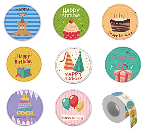  [AUSTRALIA] - 500 Pcs Round Happy Birthday Labels for Birthday Stickers Roll for Party Gift New Born Celebration, 1.5 Inches (Happy Birthday to You) Birthday-happy Birthday to You