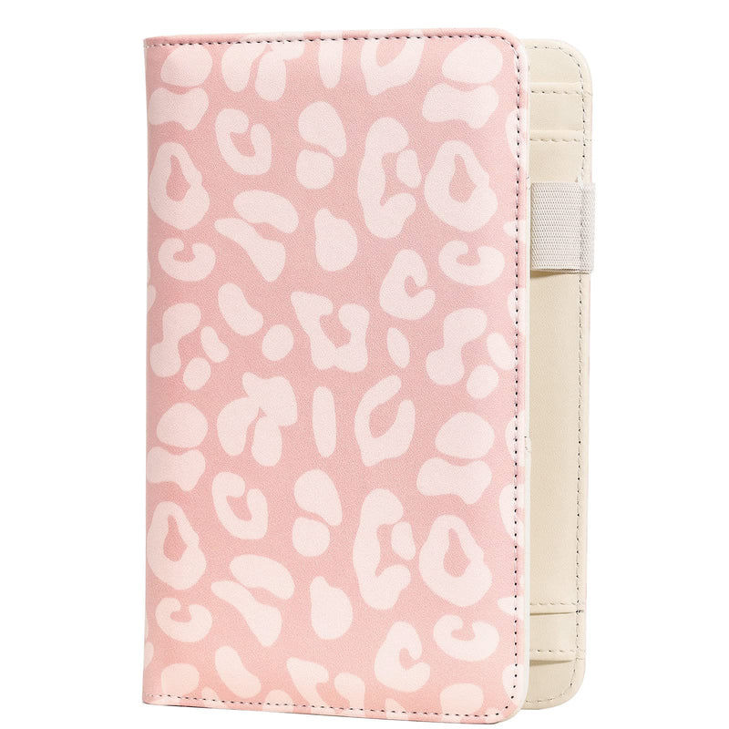  [AUSTRALIA] - Server Book, Waitress Book, Server Books for Waitress/Waiter with Zipper Pocket Waitress Book Organizer Checkbook Leopard Pattern 8x5 Inch Pink Leopard