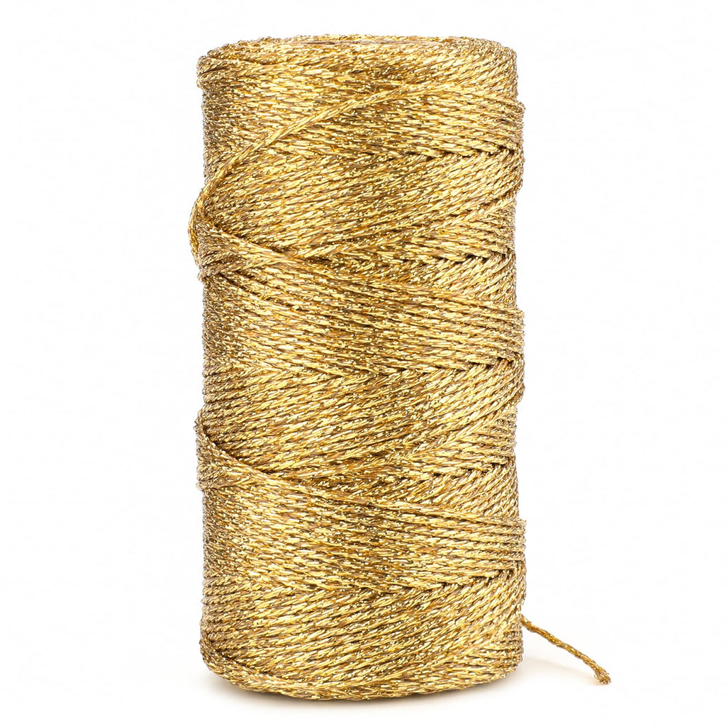  [AUSTRALIA] - 110Yards Decorative Metallic Bakers Twine - Gold Wrapping Twine String - Inelastic - Glitter for Christmas DIY Crafting Presents