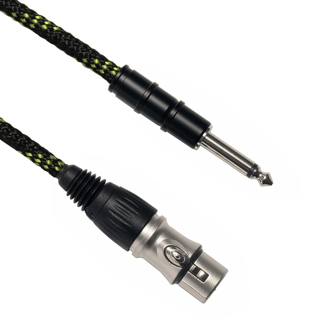  [AUSTRALIA] - XLR Female to 1/4 inch TS Male Microphone Cable 6N OFC Nylon Braid Nickel Plated 6.35mm TS Male to 3 Pin XLR Female Stereo Adapter Mic Cord for Microphone Guitar Mixer Amplifier by gotor (3.3 Feet) 3.3 Feet