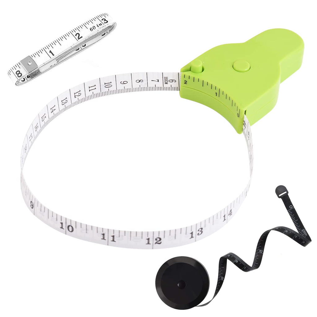  [AUSTRALIA] - Tape Measure Body Measuring Tape 60inch (150cm), Lock Pin & Push Button Retract,Ergonomic Design,Durable Measuring Tapes for Body Measurements & Weight Loss(3 PCS )