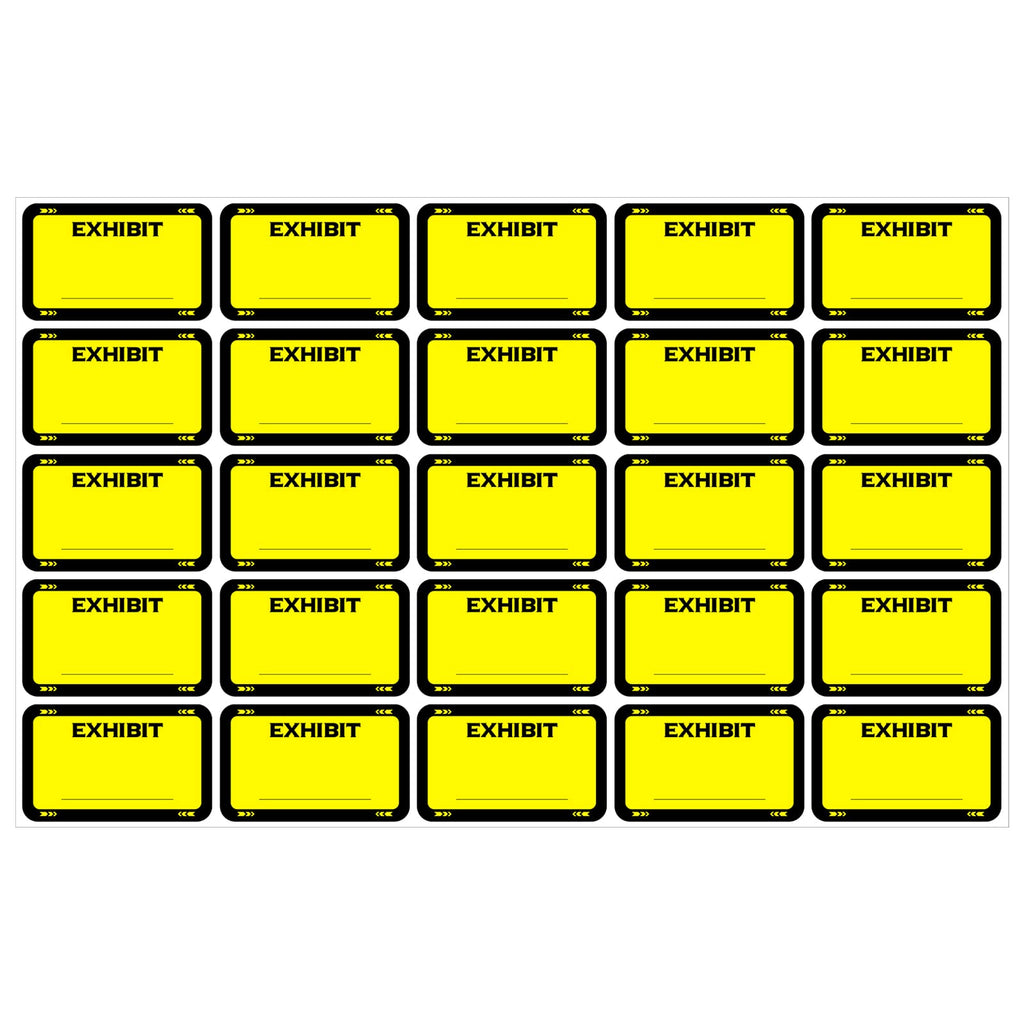  [AUSTRALIA] - 500 Pcs Legal Exhibit Labels 1.65 x 1 Inches Exhibit Labels Stickers Exhibit Stickers Blank File Folder Labels Tabs for Offices Courts Legal Documents Report Dividers (Yellow) Yellow