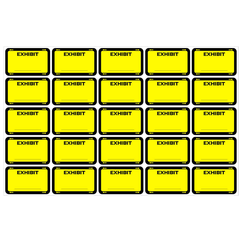  [AUSTRALIA] - 500 Pcs Legal Exhibit Labels 1.65 x 1 Inches Exhibit Labels Stickers Exhibit Stickers Blank File Folder Labels Tabs for Offices Courts Legal Documents Report Dividers (Yellow) Yellow