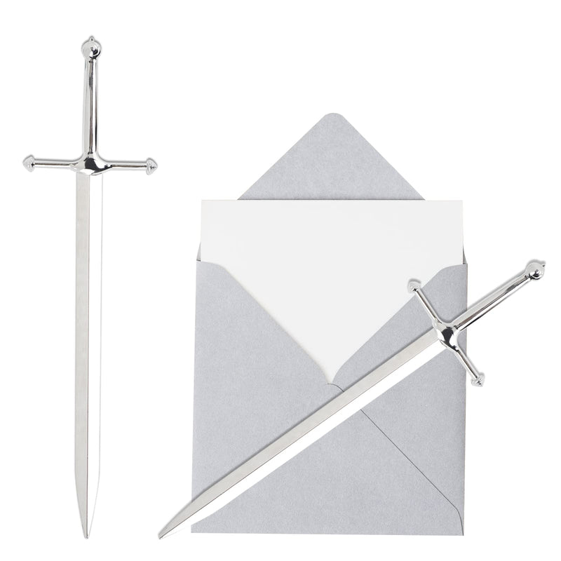  [AUSTRALIA] - Silvery Metal Letter Opener Office Letter Opener Knife Metal Plated Envelope Opener Ergonomic Grip Handle Practical Ornamental Letter Opening Tool