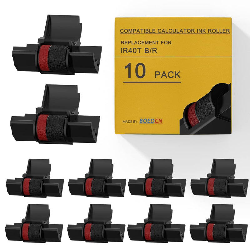  [AUSTRALIA] - BOEDCN 10 Pack Compatible IR40t Calculator Ink Roller Replacement for Casio hr-100tm Ink Ribbon Compatible with Casio HR-100TM HR-150TM HR-170RC Canon P23-dhv Sharp EL-1801V, Individually Sealed, B/R