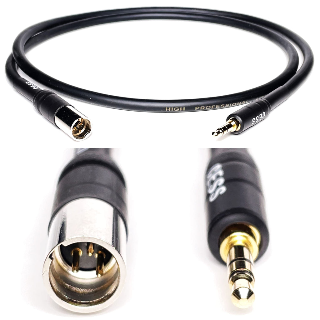  [AUSTRALIA] - CESS-192 Low Noise 3-Pin Mini XLR to 3.5mm (1/8 inch) TRS Plug Stereo Audio Mic Cable (3 Feet)