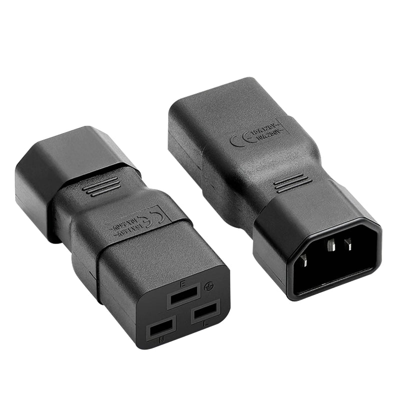  [AUSTRALIA] - Dracaena PDU UPS Power IEC Male C14 to Female C19 Adapter IEC Connector New (2 pcs/Pack)