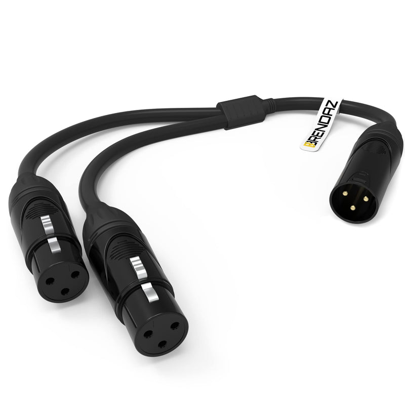  [AUSTRALIA] - BRENDAZ Balanced 3-Pin XLR-Male to Dual XLR-Female High Performance Audio Y Cable, XLR Splitter Cable, Oxygen-Free Copper Mic Audio Cables, (6 in)