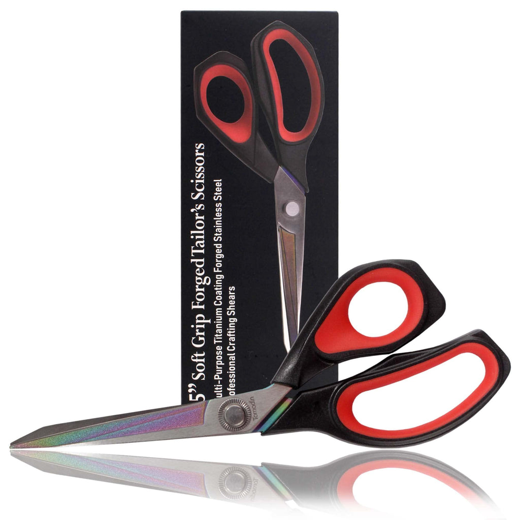  [AUSTRALIA] - Forged Titanium Fabric Scissors - 8.5" Black w/ Red - 1 Pair 1 Pack 8.5" Forged Black with Red