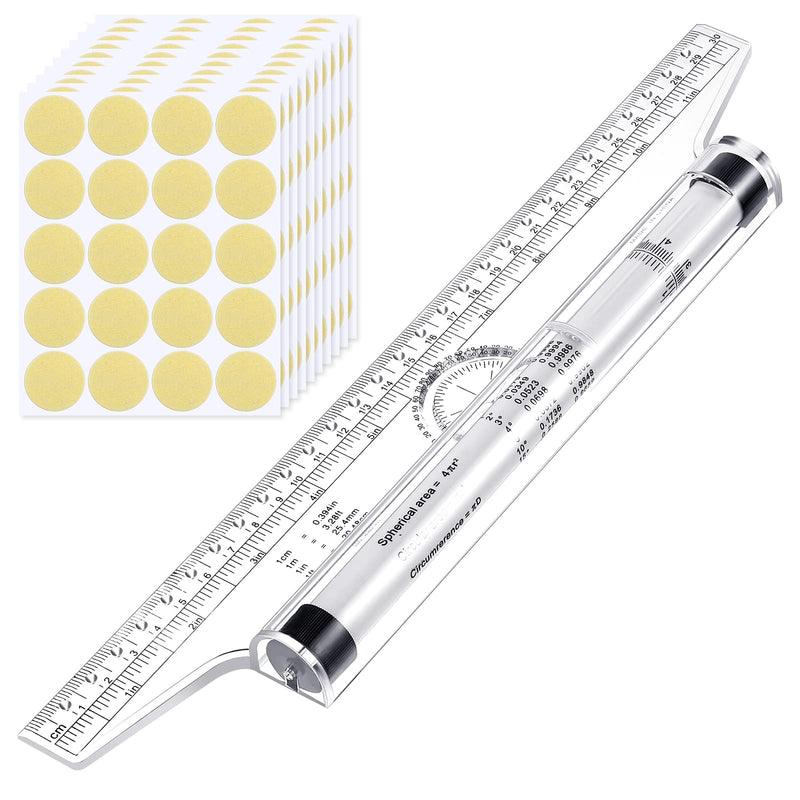  [AUSTRALIA] - 1 Pcs Plastic Measuring Rolling Ruler 12 Inch with 200 Pcs Drafting Tape Multifunctional Drawing Roller Ruler Parallel Rolling Ruler for Measuring, Drafting, Student, Architect, School, Office