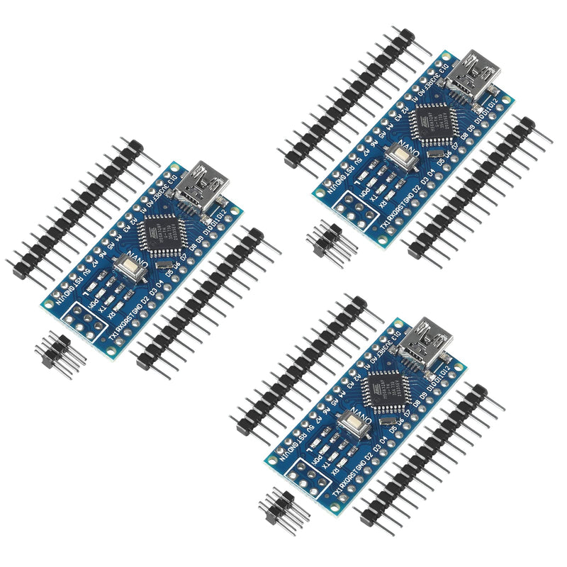  [AUSTRALIA] - AOICRIE 3pcs Nano V3.0 ATmega328P CH340G 5V 16M Mini USB Micro Controller Board Development Board with PIN Headers Pin Unsoldered (3PCS Nano V3.0 ATmega328P)