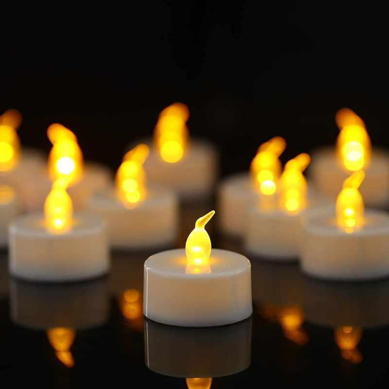  [AUSTRALIA] - BLINKSWAG Flameless Tealight Candles | Flickering Flame LED Tealight Candle | Smokeless, Dripless & Unscented Candle | Ideal for Home & Office Decoration | Battery Powered Warm Yellow Lights | 24 Pack Pack Of 24