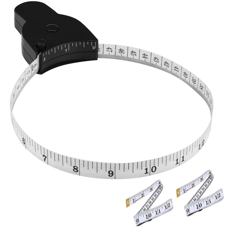  [AUSTRALIA] - 3PCS Retractable Body Measuring Tape Weight Loss Inch/cm, Soft Ruler and Automatic Measuring Tape for Body Cloth Men and Women