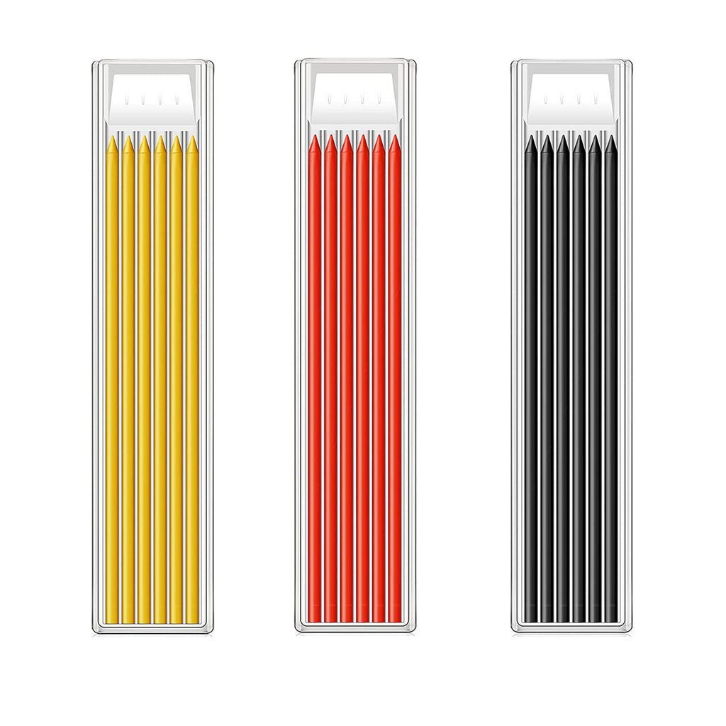  [AUSTRALIA] - Carpenter Pencils Kit, 3pcs Carpenter Scriber Marking Tools Set,3 Colors of Pencil Lead 3