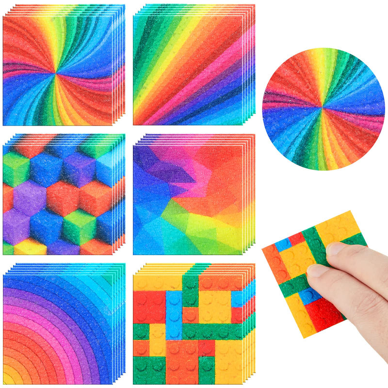  [AUSTRALIA] - 36 Pieces Anxiety Sensory Stickers Colorful Fidget Textured Strips Toys Anti Stress Tactile Rough Sensory Strips Adhesives Anxiety Relief for Adults Teens Desk Classroom (Rainbow Style) Rainbow Style