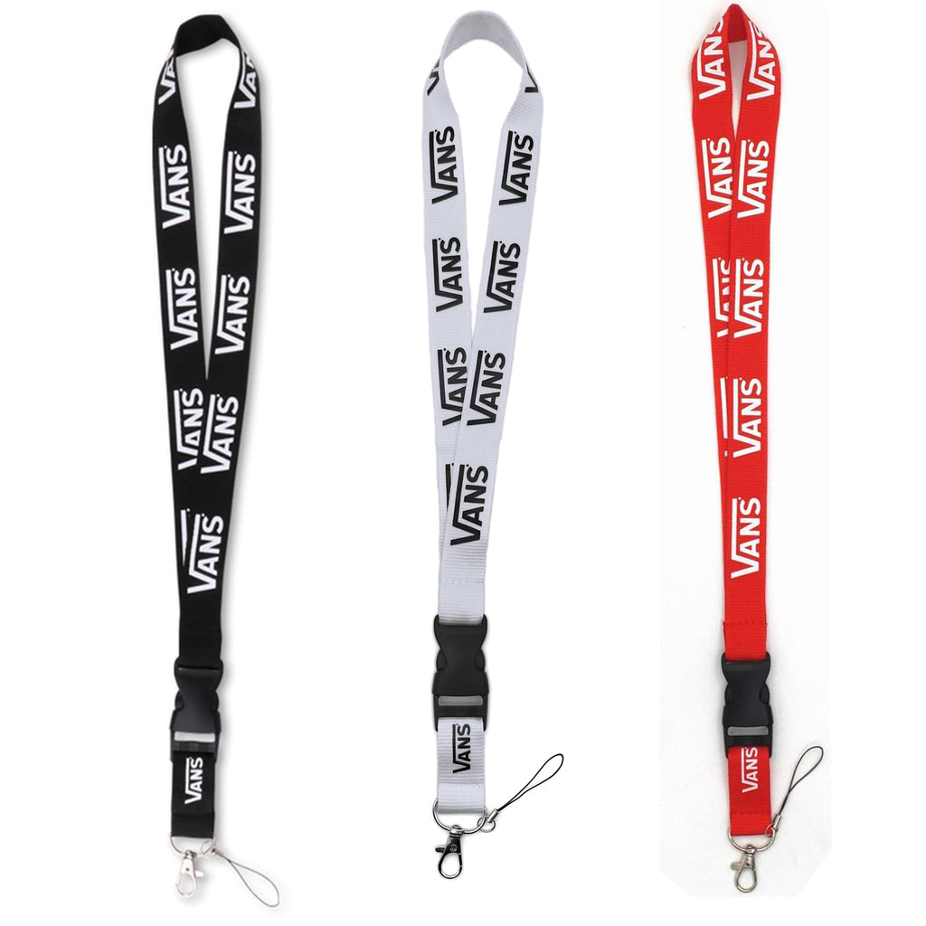  [AUSTRALIA] - 3 Pack Black White Red Lanyard for Men Sport Cruise ID Badge Holder Phone Whistle Wallet Keychain Breakaway Lanyard for Men Women