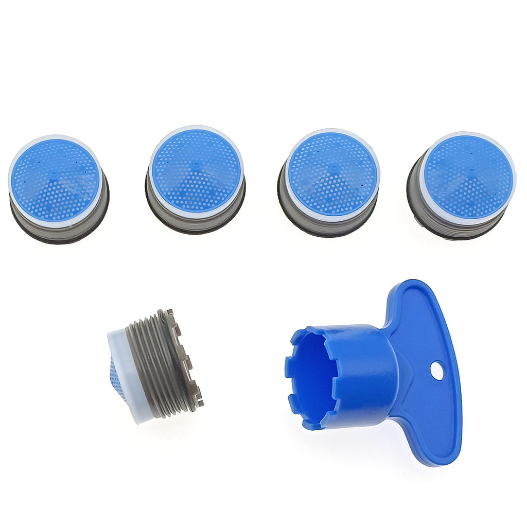  [AUSTRALIA] - OZXNO 1 Set 16.5mm Faucet Filter Restrictor Faucet Aerator Wrench Restrictor Replacement Parts for Bathroom or Kitchen (1×Aerator Key, 5×Tap Aerators)