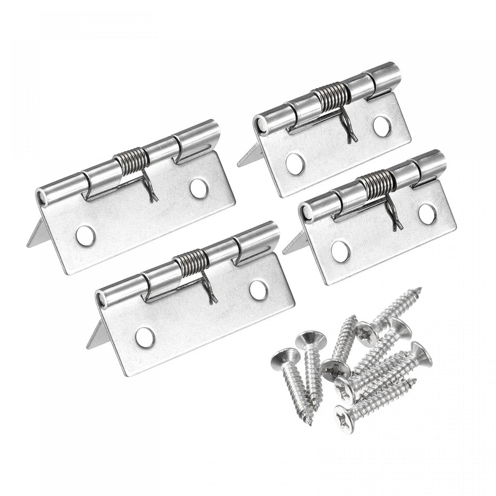  [AUSTRALIA] - uxcell Spring Loaded Hinges, 1.5" 2" 304 Stainless Steel Self Closing Hinge for Cabinet 1set