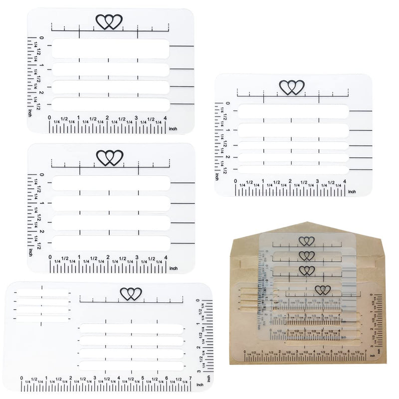  [AUSTRALIA] - 4Pcs Letter Envelope Addressing Stencil, Envelope Addressing Guide Stencil Templates, Great for Sending Thank You Cards, Wedding Invitations, Party Invitations(4 Style)