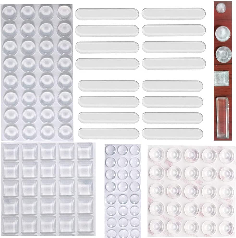  [AUSTRALIA] - 118Pcs Cabinet Door Bumpers - Clear Self-Adhesive Silicone Rubber Bumper Pads, Sound Dampening Buffer Pads for Furniture, Drawers Anti-Scratch Bumper Pads Set