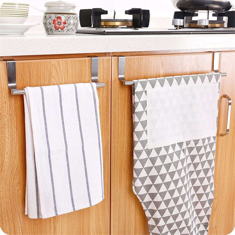  [AUSTRALIA] - Stainless Steel Towel Rack Bathroom Towel Holder Stand Kitchen Cabinet Door Hanging Organizer Shelf Wall Mounted Towels Bar