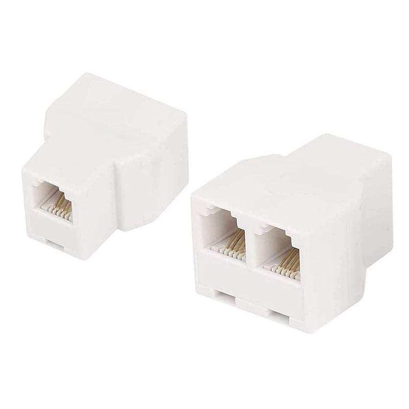  [AUSTRALIA] - 3Female Telephone Splitter Adapter Cable,Telephone Landline Cable Connector and Separator (RJ11 6P4C-2 Pack) RJ11 6P4C-2 Pack