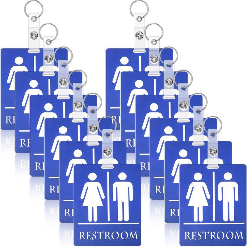  [AUSTRALIA] - Bathroom Pass Restroom Pass Bathroom Classroom Pass Bathroom Tag with Key Holder Large Keychain Sign for Women and Men 12