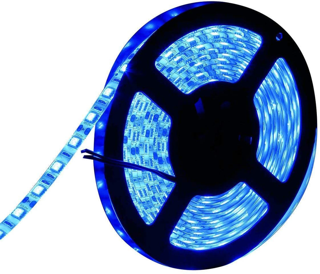  [AUSTRALIA] - Blue LED Strip Light, 16ft/5m SMD5050 (60 LED/s) Total 300 LEDs DC12V Flexible Cuttable LED Tape Light (No 12V Power Plug/Adapter) Blue