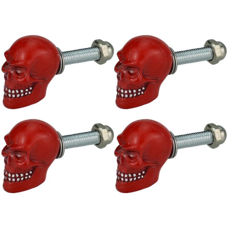  [AUSTRALIA] - Abfer Skull Drawer Knob Cabinet Knobs Unique Shape Handle knob for Drawer Dresser Wardrobe Cupboard Closet Furniture Etc. (Red) Red