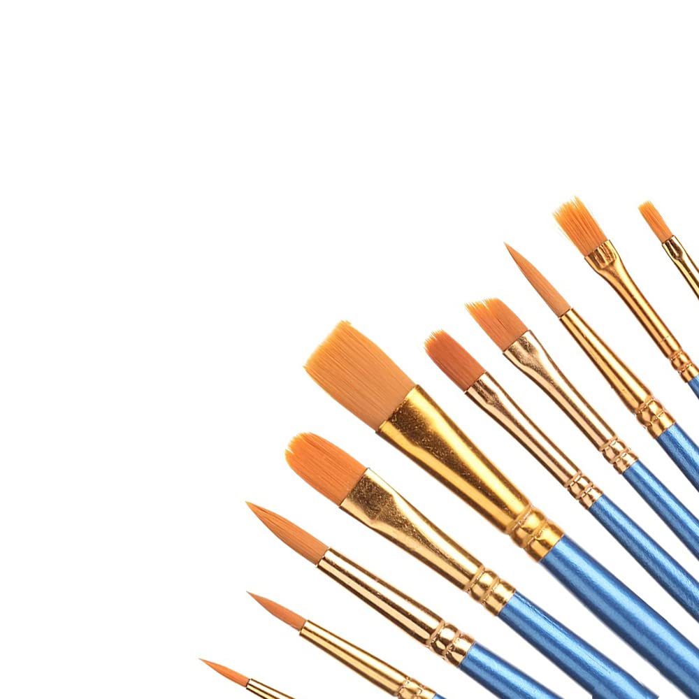  [AUSTRALIA] - 10pc Paint Brushes, Art Brushes, Paint Brushes for Acrylic Painting, Drawing and Art Supplies, Paint Brush, Acrylic Paint Brushes, Paint Brushes for Kids, Paint Brush Set, Watercolor Brushes (10 pcs) 10 Pcs