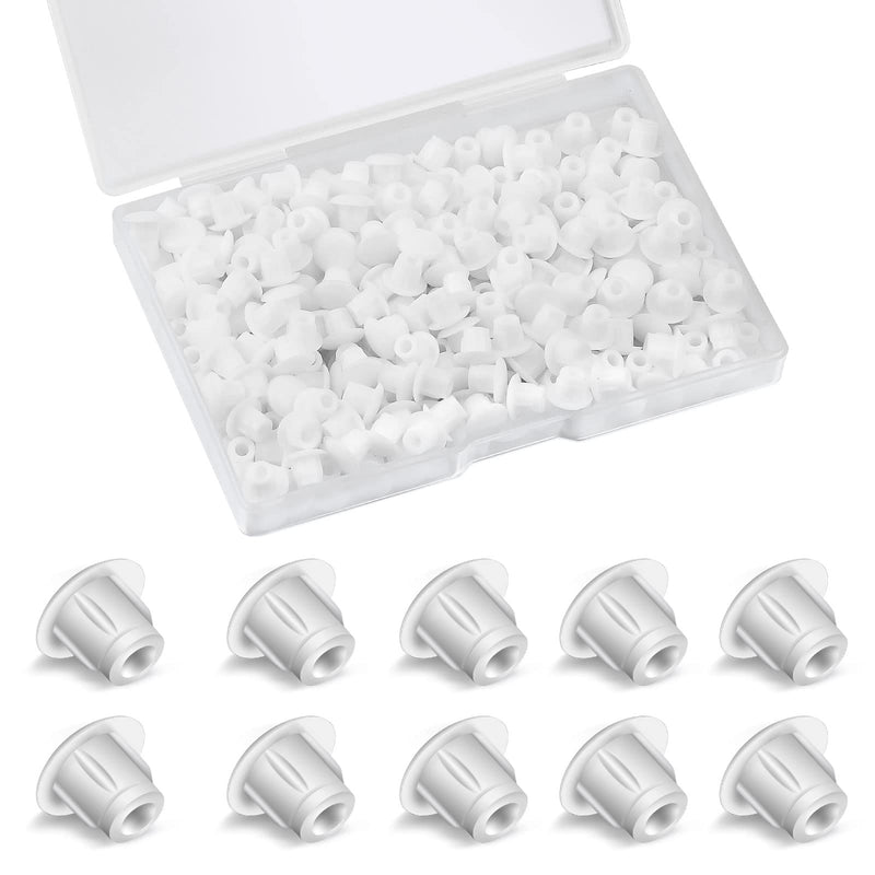  [AUSTRALIA] - AIEX 150pcs 10mm/ 0.39inch Plastic Hole Plugs, White Plastic Plugs for Round Holes Furniture Hole Caps Peg Hole Plugs for Chair Cabinet Cupboard