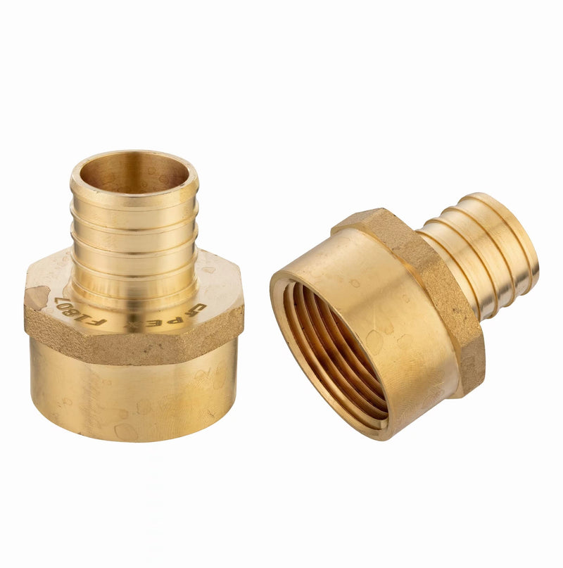  [AUSTRALIA] - (Pack of 2) EFIELD Pex 1" X 3/4" Female NPT Thread Adapter Barb Crimp Fitting, Lead Free (2)