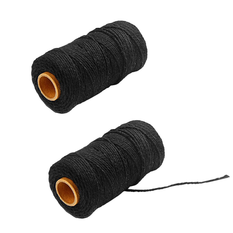  [AUSTRALIA] - Black Cotton Twine for Crafts, 656Feet 2mm Baker Twine String Rope for Gift Wrapping, Butcher, Gardening, DIY Artworks and Projects, Home Decor, Bottle Decor and Tying Meats Packing Material