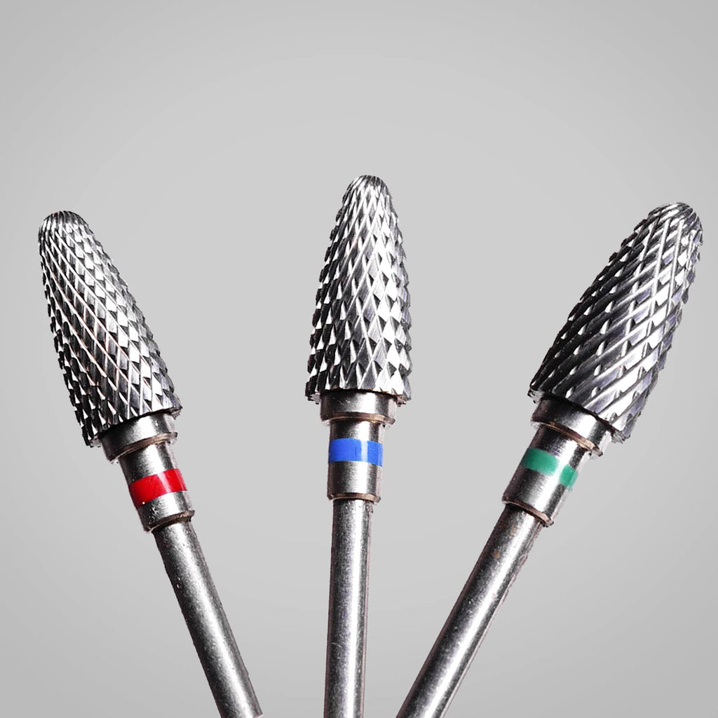  [AUSTRALIA] - 3 Pieces 5 in 1 Nail Drill Bits 3/32 Inch Professional Tungsten Nail File Bits 3/32 Inch Shank Size Drill Machine for Acrylic Nails,Manicure, Nail Art, Drill Machine, Both Left and Right Handed