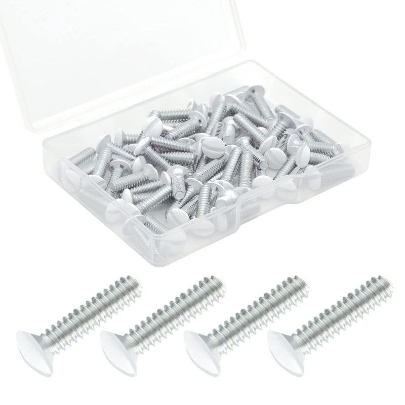  [AUSTRALIA] - Taezn 60 Packs Wall Plate Screws, 1/2 Inch Long 6-32 Thread White Screws for Wall Plates Perfect Replacement for Outlet Cover Screws,Switch Plate Screws, Light Switch Plate Screws, etc. 1/2", 60 pcs