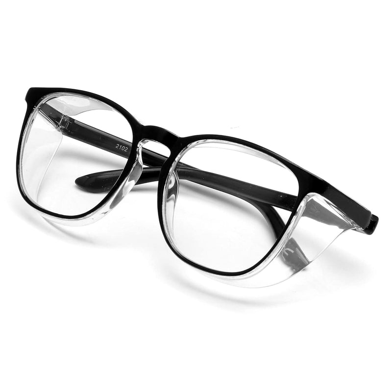  [AUSTRALIA] - Safety Glasses Women Men Anti Fog Goggles for Protective Eyewear Blue Light Blocking Glasses Anti-pollen UV Protection (Black-1Pcs) 1-black