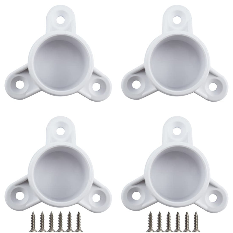  [AUSTRALIA] - SDTC Tech 4-Pack 1 Inch PVC Table Leg Cap Fittings Furniture Grade Rod Holder with Mounting Screws for Making Storage Shelves, Support Feet