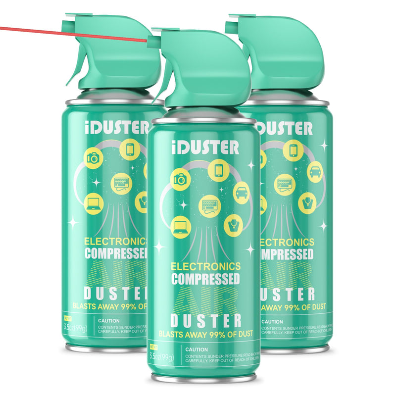  [AUSTRALIA] - iDuster Disposable Compressed Duster, Computer Cleaner, Keyboard Cleaner, 3 Cans, 3.5oz 3.5oz 3PCS