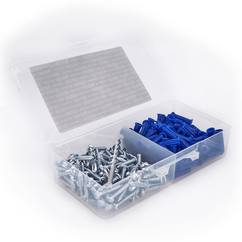  [AUSTRALIA] - CONFAST® #10-12 Plastic Conical Blue Bantam Drywall Wall Anchor Kit PAK1012, Includes (100) Anchors, (100) Screws and (1) Drill bit (201 Pieces)