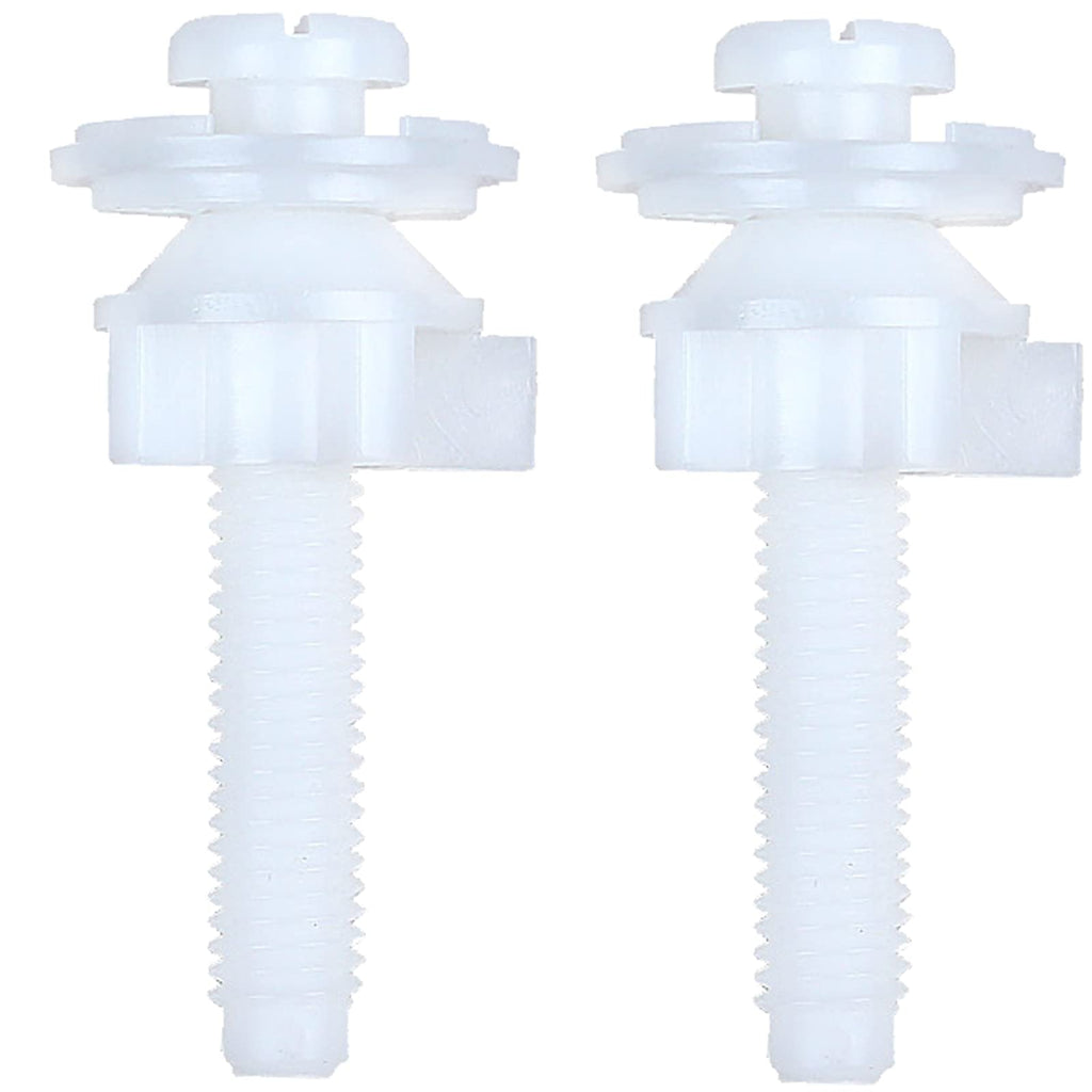  [AUSTRALIA] - 2 Pieces Toilet Seat Screws, Toilet Seat Hinge Bolts and Screws, Plastic Nuts, Bolts and Washers Replacement Parts for Fixing Top Mount Toilet Seat (White)