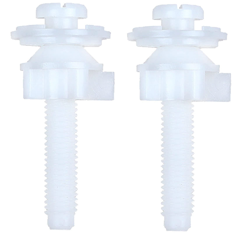  [AUSTRALIA] - 2 Pieces Toilet Seat Screws, Toilet Seat Hinge Bolts and Screws, Plastic Nuts, Bolts and Washers Replacement Parts for Fixing Top Mount Toilet Seat (White)