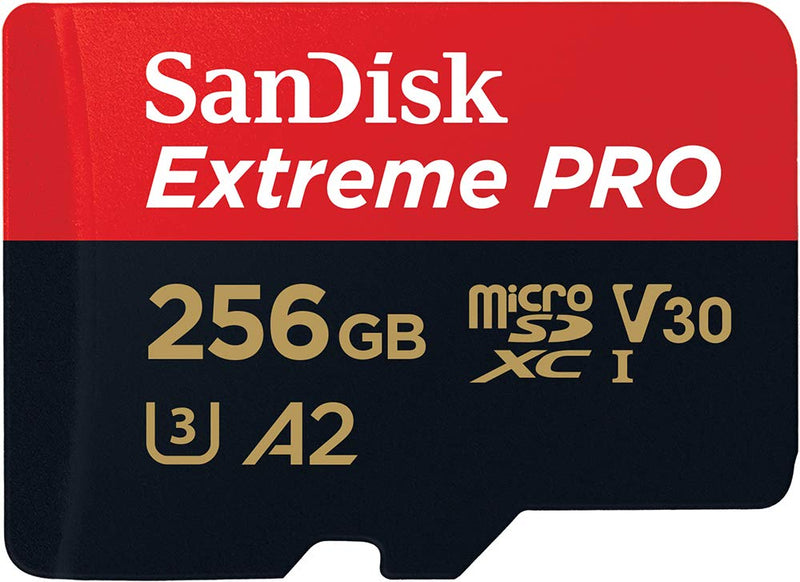  [AUSTRALIA] - SanDisk 256GB Extreme PRO® microSD™ UHS-I Card with Adapter C10, U3, V30, A2, 200MB/s Read 140MB/s Write SDSQXCD-256G-GN6MA