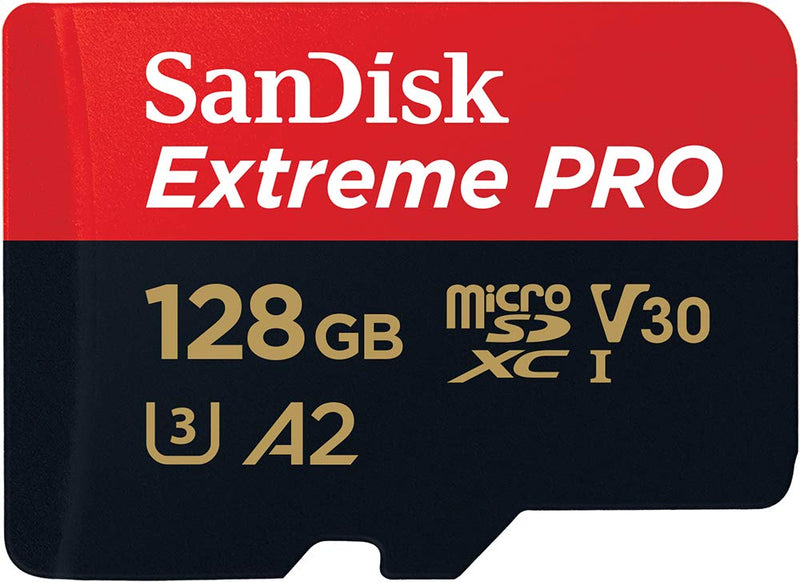  [AUSTRALIA] - SanDisk 128GB Extreme PRO® microSD™ UHS-I Card with Adapter C10, U3, V30, A2, 200MB/s Read 90MB/s Write SDSQXCD-128G-GN6MA