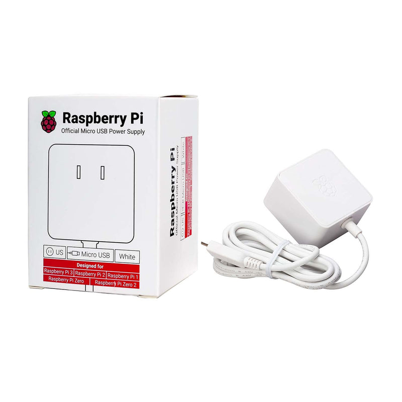  [AUSTRALIA] - Official Raspberry Pi 3 B+/Pi 3 /Pi Zero W /Pi Zero/Pi 1 /Pi 2 Power Supply/Adapter, Support All Micro USB Boards, 5V 2.5A US Plug, White