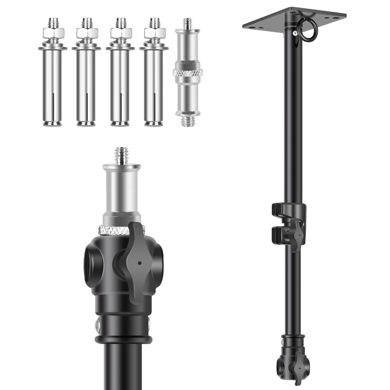  [AUSTRALIA] - EMART Photography Studio Wall Mount with 1/4" to 3/8" Adapter, 22" Camera Ceiling Mount Adjustable Wall Mounting Boom Arm for Photo Video Ring Light, Monolight, Umbrella, Reflector, LED Light - 57cm 22inch/55cm