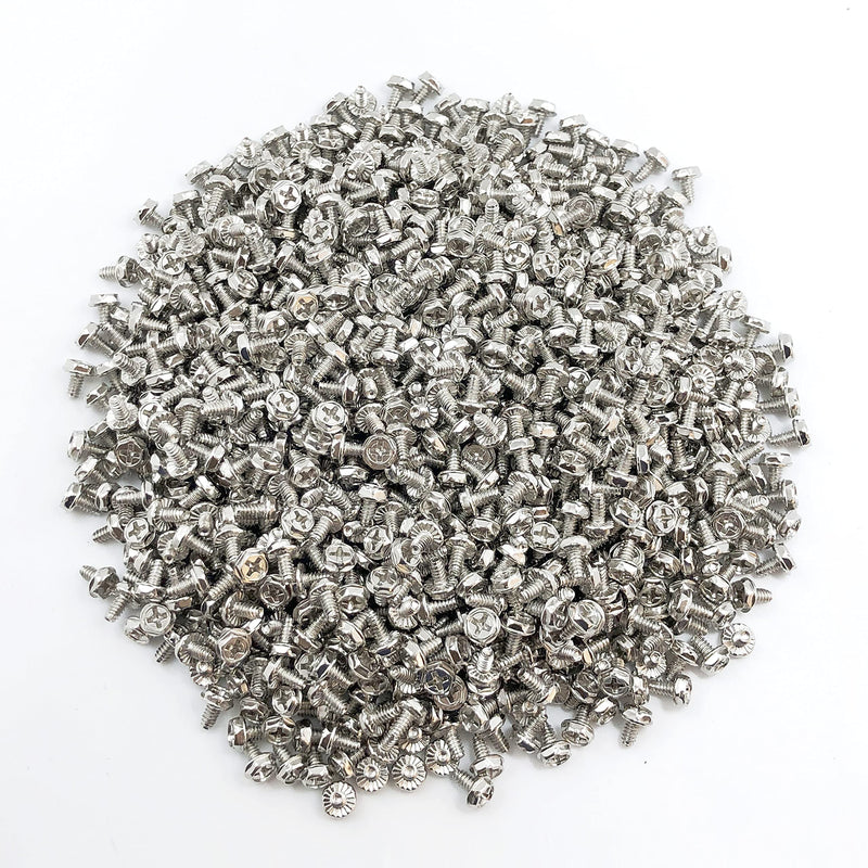  [AUSTRALIA] - Bfenown100PCS 6#-32x6 Hex Phillips Head Replacement PC Computer Case Mounting Screws Fastener for Building Repairing and Maintaining Computer Systems Silver