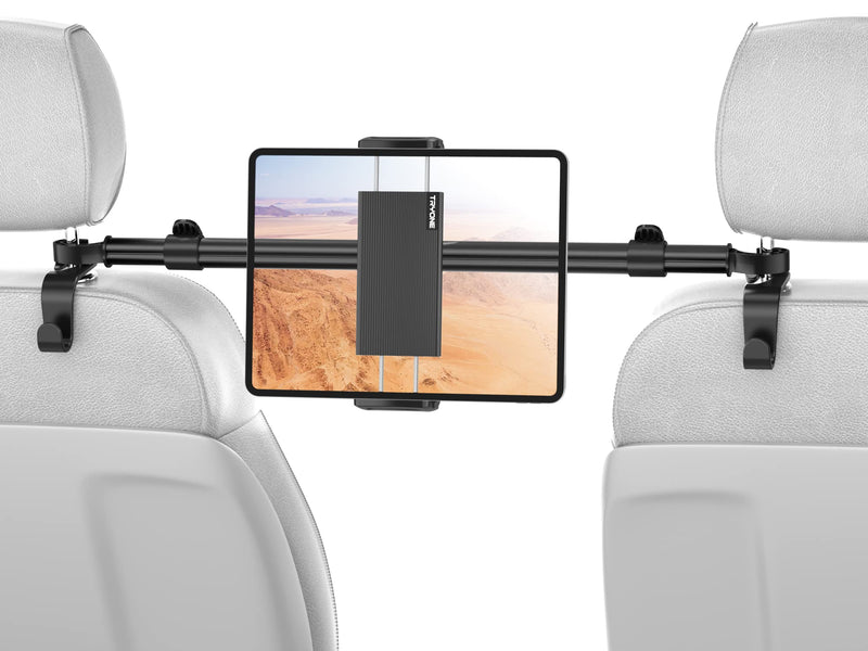  [AUSTRALIA] - Car Tablet Holder Mount for iPad: Tryone Headrest Tablet Stand for Car Back Seat Compatible with iPad Pro Air Mini | Galaxy Tab | Kindle Fire HD | Switch OLED or Other 4.7 -12.9" Devices Black