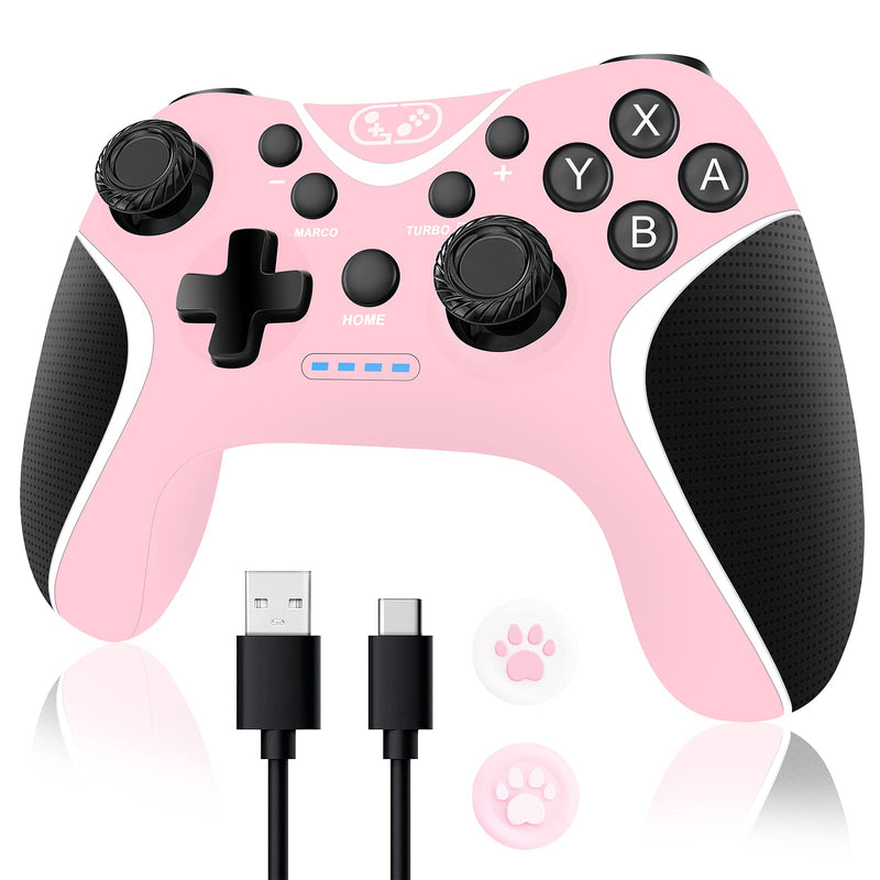  [AUSTRALIA] - Wireless Switch Pro Controller for Nintendo Switch N-S/Lite/OLED/Android/IOS 13.0+/PC Switch Remote Gamepad with Joystick Adjustable Turbo Vibration Ergonomic Non-Slip (Pink) pink